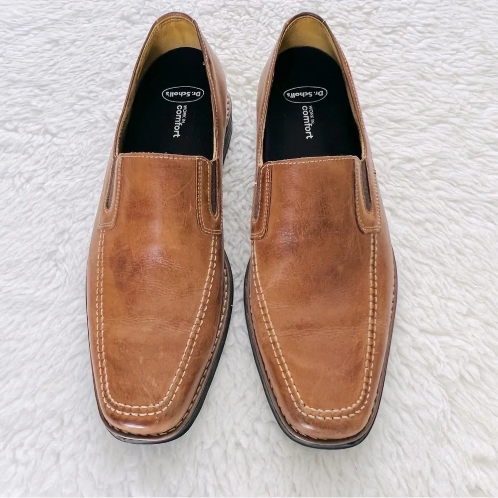 Dr Scholls brown Leather Slip On/Loafers Shoes Size 9.5 D